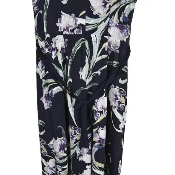 Club Monaco Floral Sohrab  Jumpsuit Blue Purple Size 4 - Picture 6 of 10